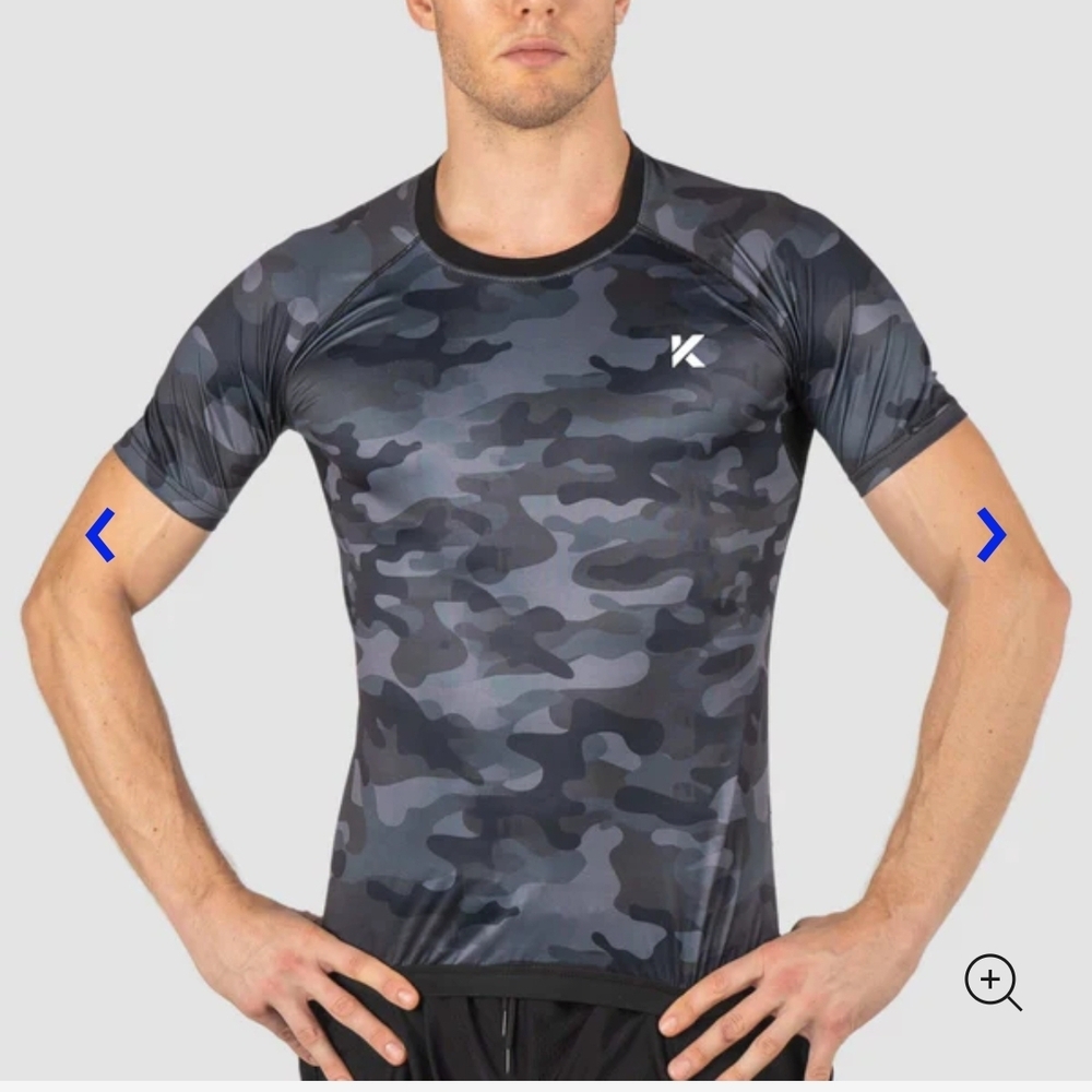 Kewlioo Men's Camouflage Sauna Shirt - Black and Gray NWT.